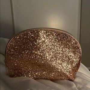 Glittering Rose-Gold Women's Makeup Bag